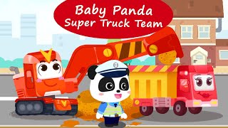 Baby Panda Super Truck Team  Lets Build a Stylish Train Station  BabyBus Games [upl. by Issej304]