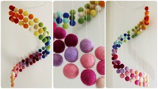 Mobile aus Filzkugeln DIY Felt Ball Mobile [upl. by Iene]