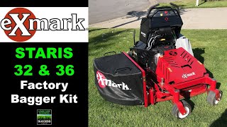 Exmark Staris 32quot amp 36quot Factory Bagger kit installation [upl. by Sirob396]