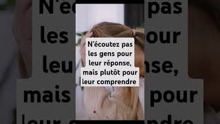 Écouter nest pas synonyme de répondre mis plutôt de comprendre [upl. by Fredra]