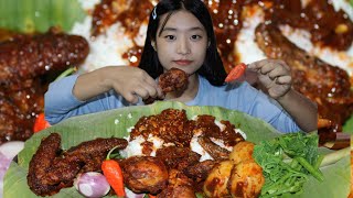 Spicy Chicken With Rice  Naga Mukbang [upl. by Airad]