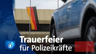 Schweigeminute und Trauerfeier für erschossene Polizisten [upl. by Haym]