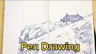 ballpoint pen drawing tutorialballpoint pen artworkball pen drawing for beginnersink drawing [upl. by Yremrej]