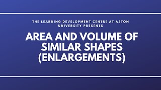 Area and Volume of Similar Shapes Enlargements [upl. by Ayote]