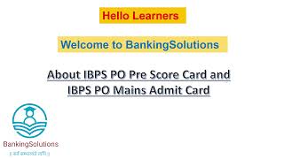 About IBPS PO Pre Score Card and Mains Admit Card ibps exam mains [upl. by Ley786]