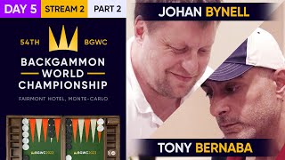 54th Backgammon World Championship  Day 5  Stream 2  Part 2 World Championship Undefeated [upl. by Aitnas]