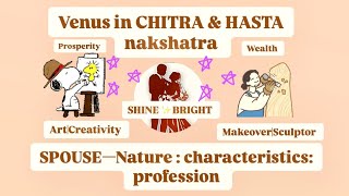 Venus in chitra nakshatra  venus in hasta nakshatra  spouse characteristics  venus in libra [upl. by Avehstab]