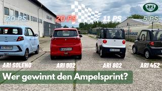 Welches der ARI Motors Elektroautos gewinnt beim Mini Drag Race ARI 902 gegen Soleno 452 und 802🏁 [upl. by Ainitsirc367]