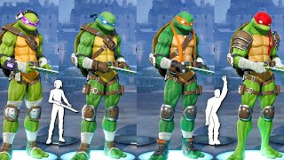 All TMNT Skins with Fortnite Emotes [upl. by Aidne677]