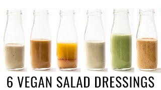 6 VEGAN SALAD DRESSINGS  with OILFREE options 👌🏻 [upl. by Eimyaj713]