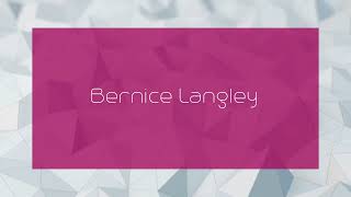 Bernice Langley  appearance [upl. by Halette]