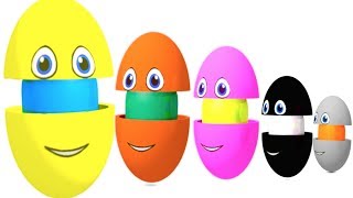 LEARN COLORS and SHAPES In SURPRISE EGGS and Wooden Hammer Animation Movie [upl. by Prissie]