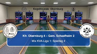 Kegelfreunde Obernburg 4  KC Gemütlichkeit Schaafheim 2  Mix KVALiga 1 [upl. by Harbison]