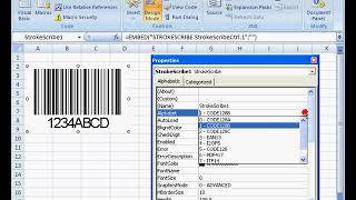 Making Barcode in Excel 2007 with StrokeScribe ActiveX [upl. by Ianahs977]