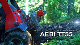 AEBI TT55 Wie man sich mit einer angebauten Seilwinde durch einen schlammigen Bergwald kämpft [upl. by Oiril]