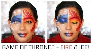 Game of thrones inspired makeup  Fire and Ice  Makeup looks  Beautylashes19 [upl. by Ariada]