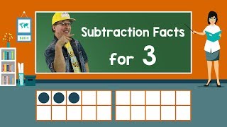 Practice Our Subtraction Facts for 3  Subtraction Song  Math Song for Kids  Jack Hartmann [upl. by Akelahs754]