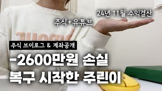 2600만원 손실이지만 복구해나가는 주린이  주식 브이로그 백수의 일상 11월 수익결산 [upl. by Claudy]