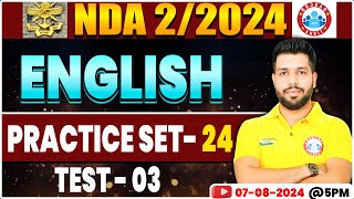 NDA 022024  NDA Practice Set 24  Test  03  English For NDA 2024 By Anuj Sir [upl. by Aizirk]