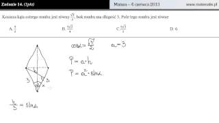 Zadanie 14  matura 4 czerwca 2013 [upl. by Nerte]