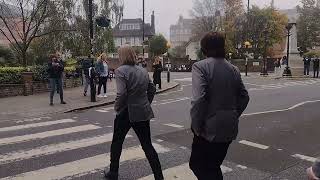 The British Invasion crossing Abbey Road in Liverpool🇬🇧 [upl. by Ardnoel]