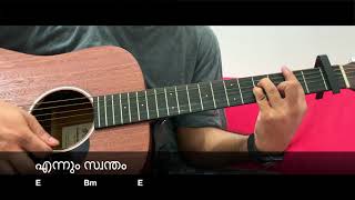 Ente Kannil Ninakkai Guitar Chords  Bangalore Days  Malayalam Guitar Chords [upl. by Arrahs364]