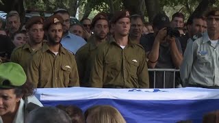 Funeral of soldier killed in Hezbollah drone attack on Israeli military base [upl. by Milon172]