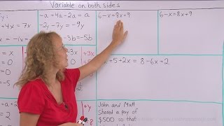 Variable on both sides  practice [upl. by Mellisa]