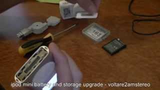 ipod mini disassembly SSD Compact flash conversion battery upgrade ROCKBOX [upl. by Kent818]