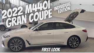 First Look at 2022 BMW G26 M440i Gran Coupe Individual Edition Mineral White Metallic Black Vernasca [upl. by Leunad]