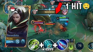 BEST ITEM BENEDETTA DAMAGE 2024 GOT MANIAC  MOBILE LEGENDS [upl. by Reidar]