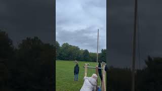 Traction Trebuchet Throwing Pumpkin Over 100 Yards [upl. by Ailero]