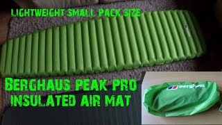 Berghaus peak pro insulated air mat  lightweight 480 grams  small pack size camping mat [upl. by Trebleda]