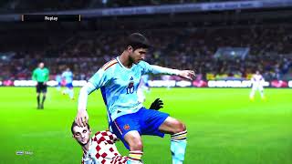 Croacia vs España Resumen y Goles  UEFA Liga de Naciones Final 2023  PES 21 [upl. by Parsons729]