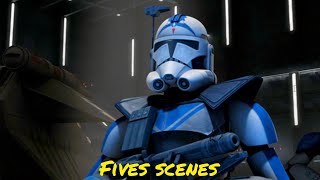 All clone trooper Fives scenes  The Clone Wars [upl. by Berhley]