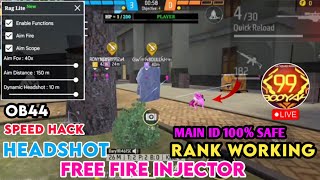 Free Fire OB44 injector  Headshot Hack  Esp Location  Rank Working injector  ff hack [upl. by Ardys553]