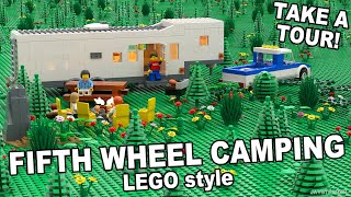 LEGO Fifth Wheel Campsite Custom Build MOC [upl. by Elana]