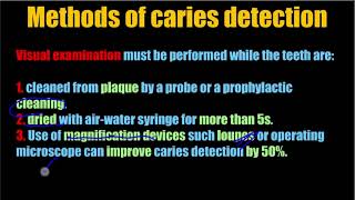 Caries Detection Diagnosis operative4 Lec4 [upl. by Lexi]