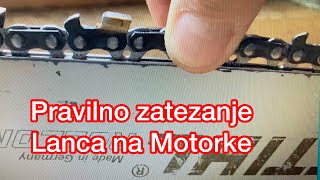 Pravilno zatezanje lanca na Motorne Testere Koliko zatezanje je ispravno [upl. by Reddy779]