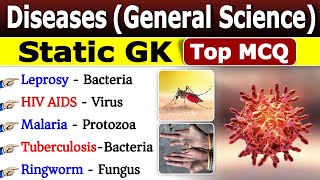 Diseases Gk  Human Disease Gk MCQs  Viral Bacterial Fungal Diseases  Disease Gk Questions gk [upl. by Chuipek]