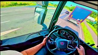 POV Truck Driving in Rheine 🇩🇪 Germany  Scania R450  4K HD  ASMR trucks truck driver pov [upl. by Irrak]