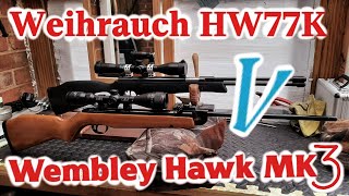 FX Chronograph Weihrauch HW77k Webley Hawk MK3 1977 and out shoots at 25 yards [upl. by Sairahcaz]