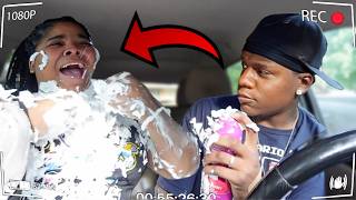 SPRAYING FOAM All OVER My GIRLFRIEND 😱  HILARIOUS [upl. by Snehpets]