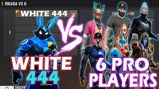 WHITE 444 VS 6 PRO PLAYERS  HACKER VS 6 PRO PLAYERS  BEST GAMEPLAY EVER [upl. by Vershen]