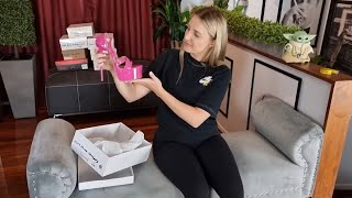 Catie Unboxes Hot Pink 65 Inch High Heel Platform Shoes With Strappy Upper [upl. by Anyzratak]