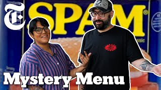 SPAM Thanksgiving 2 Chefs Make Thanksgiving Dinner With Spam  Mystery Menu  NYT Cooking [upl. by Adnoyek154]