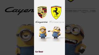 Porsche Cayenne Turbo GT VS Ferrari Purosangue minions syle funny tiktok status fyp asmr vs [upl. by Nanice]