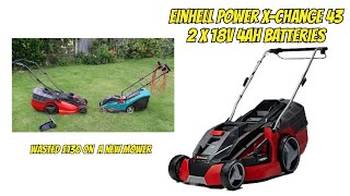 Einhell Power XChange mower Vs my old Bosch Rotak  Is battery power better [upl. by Akemed404]