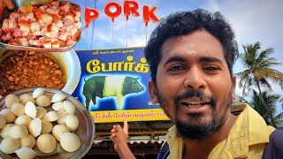 🔥கிராமத்து பன்றிகறி கடை  PORK FRY HOTEL  PORK MEAT BENEFITS  PORK  VILLAGE COOKING  K7 [upl. by Corydon]