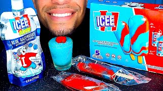 Icee Slushies Popsicle Blue Red Maker Machine Fun Factory Eating Show No Talking Crunchy [upl. by Dominick]